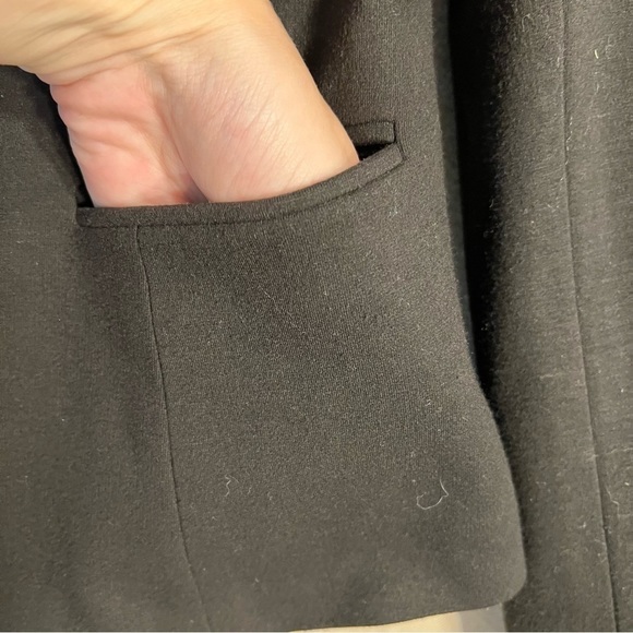 Rare Chic-Land Medium Professional Black 2 Button Blazer Zipper Pocket Square - Picture 9 of 12